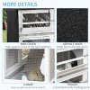 PawHut 4 FT Rabbit Hutch 2-Tier Wooden Bunny Cages Guinea Pig Hide House with Tray, Ramp and Wheel, Cover - Grey