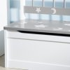 ZONEKIZ 2 In 1 Wooden Toy Box, Kids Storage Bench, Toy Chest with Safety Rod - Grey