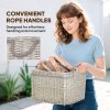 Outsunny Set of 3 Log Baskets for Wood Burner Indoor, Round torage Basket with Lining and Rope Handles for Fireside Storage, Blankets, Beige