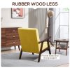 HOMCOM Nordic Accent Chair, Upholstered Velvet Armchair with Solid Wood Frame and Soft Thick Padded for Living Room, Bedroom, Champagne