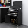 HOMCOM Tool Chest, Metal Tool Cabinet on Wheels with 6 Drawers, Pegboard, Top Chest and Roller Cabinet Combo, 61.6 x 33 x 108cm, Black