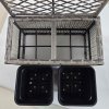 Outsunny 22 L Rattan Planter with Trellis, Freestanding Raised Beds for Garden with Two Plant Boxes, Outdoor Planter for Climbing Plants, Flowers, 57 x 30 x 107 cm, Mixed Grey