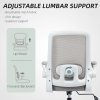 HOMCOM Executive Office Chair, Ergonomic Mesh High Back Desk Chair with Flip-up Armrest, Adjustable Lumbar Support, Grey
