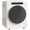 HOMCOM 4kg Vented Tumble Dryer, 1000W Compact Freestanding Front Tumble Dryer with Stainless Steel Tub, Timer, 6 Heat Settings, Small Portable Clothes Drying Machine, White