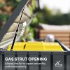 Outsunny 400L Garden Storage Box Waterproof Metal Outdoor Storage Box with Lockable Lid, Storage Container Furniture Deck Box, 124 x 66 x 72 cm, Dark Grey