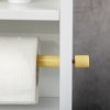 kleankin Slim Bathroom Storage Cabinet with 2 Open Shelves and Toilet Paper Roll Holder, Freestanding Bathroom Storage Unit with Adjustable Shelf, 23 x 18 x 100 cm, White