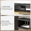 HOMCOM 120 cm Floating TV Stand Cabinet, Wall Mounted TV Cabinet with Open Compartments and Flip Door, Modern Entertainment Media Console for Living Room, Charcoal Grey
