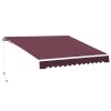 Outsunny 3 x 2.5m Garden Patio Manual Awning Canopy Sun Shade Shelter with Winding Handle Retractable Handle Red