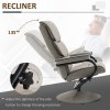 HOMCOM Recliner Chair with Ottoman 360 Degree Swivel Faux Leather High Back Armchair Lounge Seat w/ Footrest Stool, 135 degree Adjustable Backrest and Thick Foam Padding for Home Office Living Room