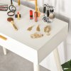 HOMCOM Modern Dressing Table with Round Mirror, Makeup Vanity Table with 2 Drawers for Bedroom, Living Room, 80 x 40 x 123 cm, White
