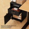 HOMCOM 60cm Filing Cabinet with Drawer, Open Shelf, Metal Handles and 4 Wheels, Office Home Organiser Mobile Printer with Two Locks