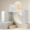 HOMCOM 4 Drawer Filing Cabinet, Vertical File Cabinet with Adjustable Hanging Bar for A4 and Letter Size, Steel Printer Stand for Home Office, White