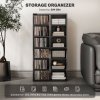 HOMCOM 204 CD Media Display Shelf Unit Set of 2 Blu-Ray Tower Rack w/ Adjustable Shelves Bookcase Storage Organiser, High Gloss Black