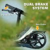 AIYAPLAY Scooter for Kids Ages 6-12 Years, Foldable Kick Scooter with 4 Levels, Adjustable Handlebar, Dual Brake System, 200mm Wheels, ABEC-7 Bearings, Black