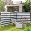 Outsunny 4 Pole Camping Windbreaks, Beach Wind Shield Shelter with Carry Bag and Steel Poles, Outdoor Caravan Privacy Shield, 540cm x 150cm, Grey and White
