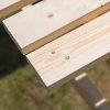 Outsunny 6 Seater Wooden Picnic Table Bench for Outdoor Garden or Patio with Parasol Cutout 150 cm Natural Wood Finish