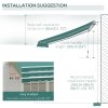 Outsunny 3m x 2.5m Garden Patio Manual Awning Canopy Sun Shade Shelter with Winding Handle Retractable Green