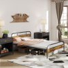 HOMCOM 4ft6 Double Bed Frame with Headboard, Platform Bed Frame with Underbed Storage, Slat Support, No Box Spring Needed, Easy Assembly, Rustic Brown