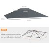 Outsunny 3 x 4m Gazebo Canopy Replacement Covers, Garden Gazebo Roof Replacement with Vents and Drain Holes, TOP COVER ONLY