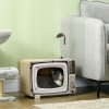 PawHut Cardboard Cat House with Scratcher, Catnip, TV-Shaped Cat Play House with Toy Mouse for Indoor Cats