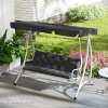 Outsunny 3 Seater Bench Pad, Garden Chair Cushion with Back and Ties for Indoor and Outdoor Use, 98 x 150 cm, Black
