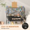 PawHut Hamster Cage, 3 Tier Large Gerbil Cage on Wheels with 17 cm Deep Tray, Storage Shelf, Big Exercise Wheel, Tube System, Hut, Platforms, Ramps, Food Dish, Water Bottle, for Syrian Hamsters, Rats