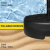 Outsunny Half Round Umbrella Base, Half Patio Parasol Stand Holder for Deck, Garden, 18 kg Capacity Water or 21 kg Capacity Sand, Fit 3.8 cm or 4.8 cm Pole, Black