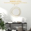 HOMCOM Metal Wall Art 65cm Modern Decorative Mirror Decor Hanging Home Wall Sculptures for Living Room Bedroom Dining Room, Gold