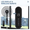 HOMCOM Quiet Pedestal Fan, 17.5 Inch Standing Fan with 28 Speeds, 3 Modes, 75 Degree Oscillation, 12-Hour Timer, Adjustable Height, Mosquito Repellent Function for Bedroom, Home Office, Black