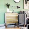 HOMCOM Chest of Drawers, 4-Drawer Storage Cabinet Organiser with Legs for Bedroom, Living Room, White and Oak