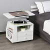 HOMCOM Functional Swivel Bedside Table End Table Side Table for Living Room Nightstand for Bedroom