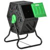 Outsunny 65L Compost Bin for Garden Rotating Compost Maker with Steel Legs and 48 Ventilation Openings