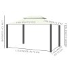 Outsunny 4 x 3 m Aluminum Garden Gazebo, Double Roof Outdoor Gazebo Canopy Shelter with Netting & Curtains for Garden, Lawn, Backyard and Deck, Cream