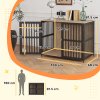 PawHut Dog Crate Furniture, Dog Cage Side End Table Indoor with Anti-Chew Resistant Mesh, Anti-Escape Door, for Large Pet, 100 x 60 x 81.5 cm, Walnut Brown