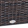 Outsunny Rattan Footstool Wicker Ottoman with Padded Seat Cushion Outdoor Patio Furniture for Garden Poolside Living Room, 50 x 50 x 35 cm, Brown