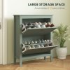 HOMCOM 2 Drawer Shoe Cabinet with Flip Doors, Narrow Shoe Storage Cabinet with Removable and Adjustable Shelves, 14 Pairs Footwear Cupboard for Hallway, Entryway, 80 x 24 x 95.5 cm