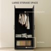 HOMCOM 2 Door Wardrobe for Bedroom, Double Wardrobe with Shelves and Hanging Rail, Modern Bedroom Furniture, Black