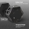 HOMCOM 2x15KG Rubber Hex Dumbbell Portable Hand Weights Dumbbell for Home Gym Workout Fitness