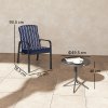 Outsunny 3-Piece Patio Bistro Set, 5-Position Adjustable Recliner Garden Chairs and Tempered Glass Table, Garden Furniture Set with Cushions, High Back, Armrests, Metal Frame for Balcony Patio, Blue