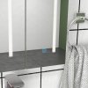 kleankin LED Lighted Bathroom Mirror Cabinet, Wall Mounted Bathroom Storage Cupboard with USB Charge, Adjustable Shelf, 90W x 15D x 70Hcm, High Gloss White