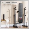 HOMCOM Adjustable Weight Bench, Foldable Bench Press with Barbell Rack, Dip Station, for Home Gym, Strength Training, Multi-Use Workout Bench, Grey