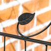 Outsunny Decorative Garden Fencing, 4PCs Outdoor Picket Fence Panels, 43in x 11.5ft Rustproof Metal Wire Landscape Flower Bed Border Edging Animal Barrier, Black