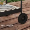 Outsunny Charcoal Barbecue Grill with Adjustable Grill Height, Portable BBQ Trolley with Ash Catcher and Wheels for Outdoor Garden Party Cooking, Red