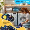 AIYAPLAY Kids Armchair, 2 in 1 Foldable Toddler Chair, Soft Snuggle Sponge Filled Recliner, for Bedroom Playroom Living Room, for Boys & Girls 18 Months to 3 Years - Dark Blue