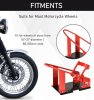 HOMCOM Motorcycle Wheel Chock 8-15.5 cm Metal Motorbike Holder Pre-Drilled Holes For Truck And Trailer