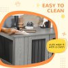 PawHut Dog Crate Furniture End Table, Pet Kennel for Extra Large Dogs with Magnetic Door Indoor Animal Cage, Grey, 114 x 60 x 82 cm