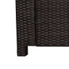 Outsunny 3 Seater Rattan Sofa with 10 cm Thick Padded Cushion, All-Weather PE Wicker Weave Garden Three-seater Bench with Armrests, Brown