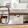 HOMCOM 5ft King Size Bed Frame, Industrial Style Metal Platform Bed Frame with Under Bed Storage, No Box Spring Needed, Easy Assembly, Grey