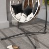 Outsunny Hammock Chair Stand Only, Hanging Chair Stand with X-Shape Base, Heavy Duty Steel Single Hammock Egg Swing Frame for Indoor Outdoor, 150 KG Load Capacity Black