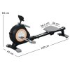 SPORTNOW Rowing Machine, 16-Level Magnetic Rower Machine with LCD Monitor and Phone Holder, Vertical Storage, for Home Gym Cardio Training, Black